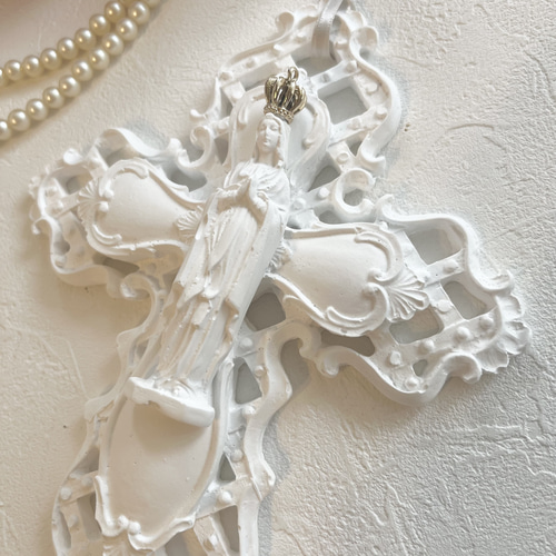 受注制作］マリア様の十字架オブジェ お守りインテリア