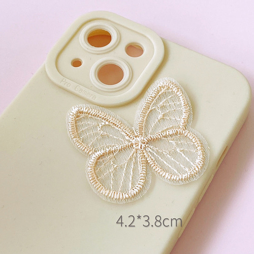 8枚〉全8色 蝶々 透かし モチーフ レース 刺繍 レース パーツ 春
