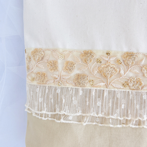 ⑅インド刺繍リボン⑅レッスンバッグ&上履き入れセット ❁チューリップ