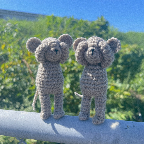 はずかしがり屋のねずみさん あみぐるみ rain.rain 通販 18088791