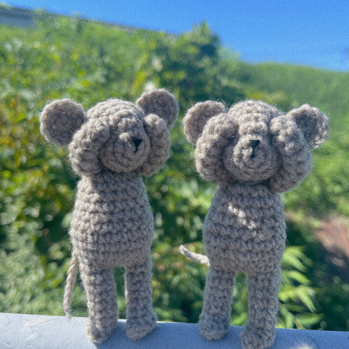 はずかしがり屋のねずみさん あみぐるみ rain.rain 通販 18088791