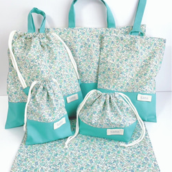 入園入学セット｜サイズオーダー可｜ピンクいちご柄レッスンバッグ3点