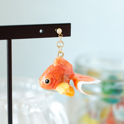 HM　フープイヤリング　ノンホールピアス　ゴールド　フィッシュ　金魚 金魚 イヤリング・ノンホールピアス の人気通販｜Creema(クリーマ