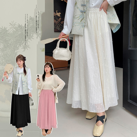 DABUWAWA 上品 ロング スパンコール スリット スカート 大人気 Dabuwawa(ダブワワ)のレディース スカート 人気アイテム