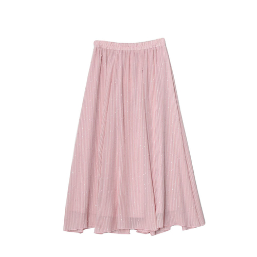 春夏新作 XL~5XL スパンコール付きソリッドカラーのロング