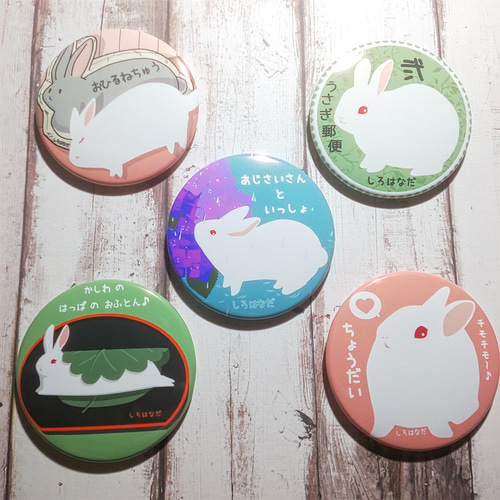 見上げるうさぎ 缶バッジ ブローチ しろはなだ 通販 18088999｜Creema