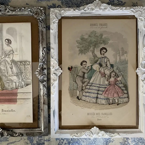 ファッションプレート製本 Journal des Demoiselles Journal des Demoisellesファッションプレート2枚+おまけ ペン・筆記