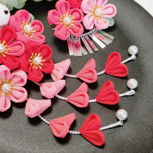 *ami*さま専用 確認用 七五三髪飾りセット赤×白7-26.薄桃うさぎ7-27 ami*さま専用 確認用 七五三髪飾りセット赤×白7-26.薄