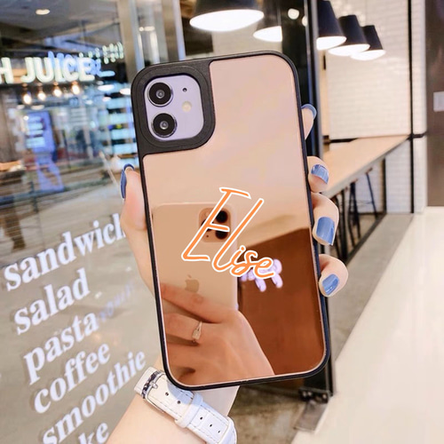 新作☆PASTELミラーケースにオリジナルの名前入れスマホケース 名入れ] オーダーメイド ミラーケース iphone15/14/13/12/11 pro