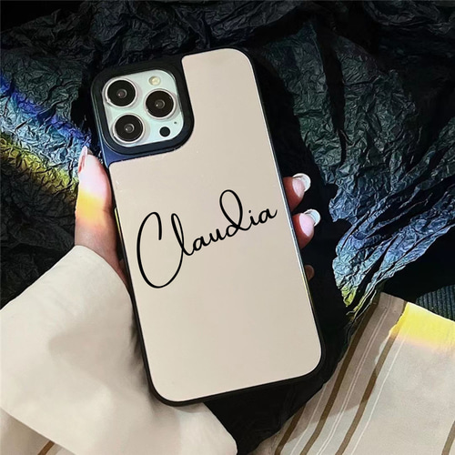 オリジナル☆ゴールドミラーグリッターに名前が入れられるケース 名入れ] オーダーメイド ミラーケース iphone15/14/13/12/11 pro