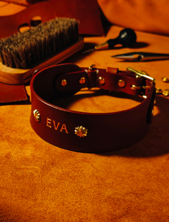 プレミアム・オーダーメイドレザー首輪 for 中型犬、大型犬 