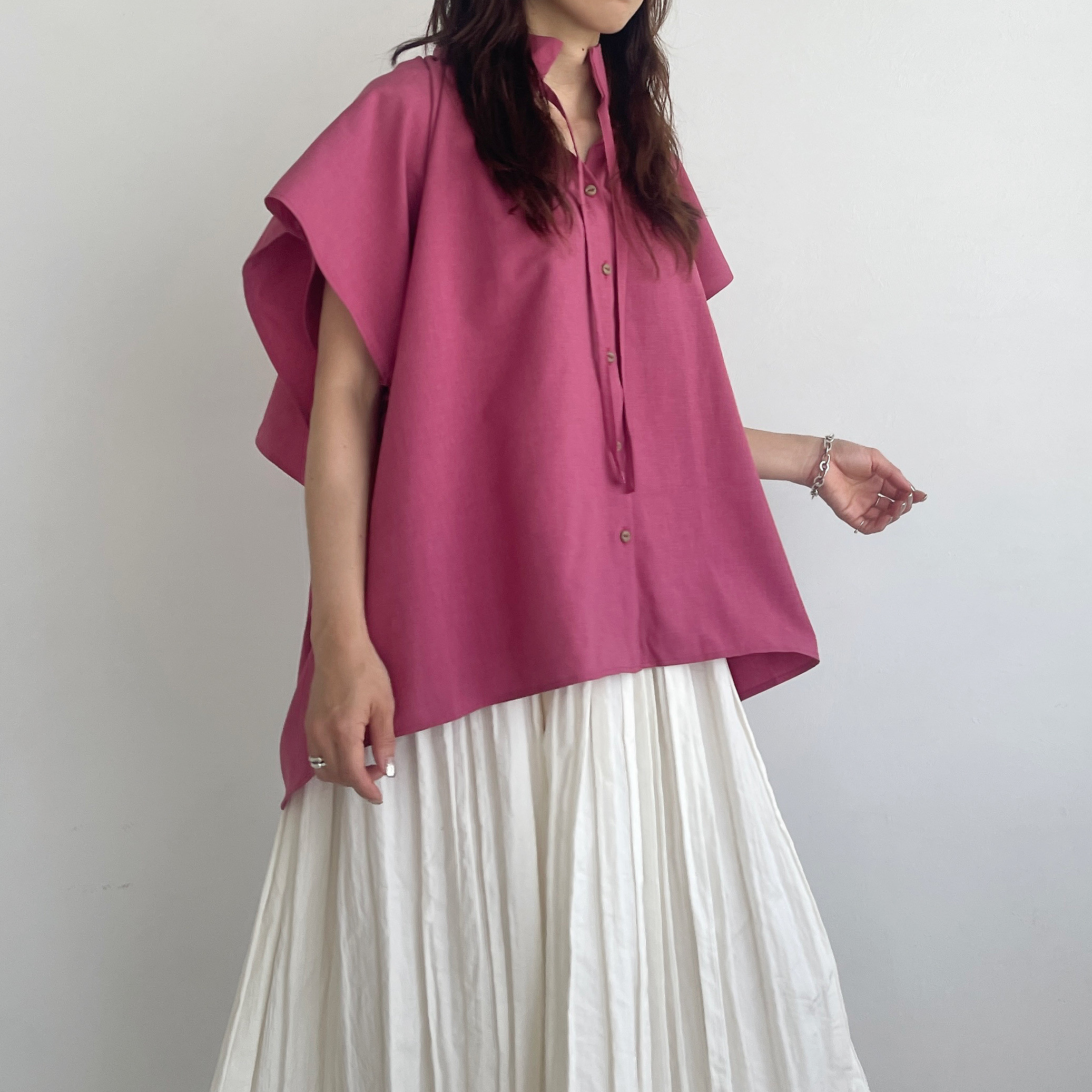 バックレイヤードシャツ(pink)