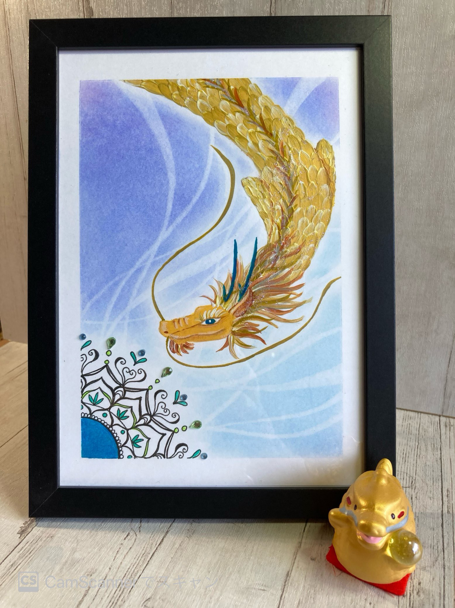 開運絵画　昇龍　天界からのメッセージ　金龍　天界の花　金箔 開運絵画 生命の木 天界の花 天界のエネルギー 金箔 - メルカリ