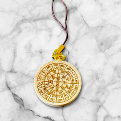 龍体文字フトマニ図キーホルダー【天然木】 キーホルダー gon 通販