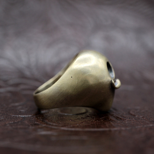 紳士なドクロ｜真鍮｜指輪｜髑髏｜スカルリング｜コミカル｜かわいい