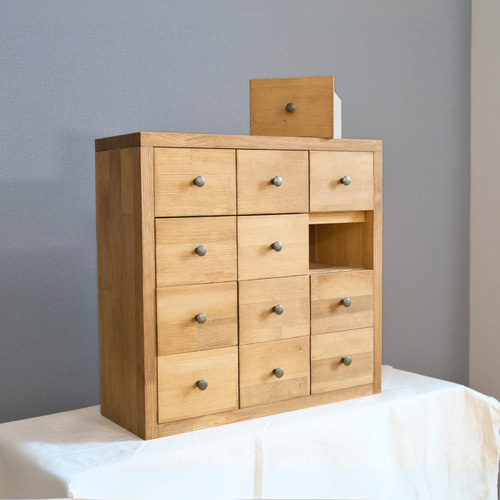 国産ひのき使用オシャレ取手9杯チェスト