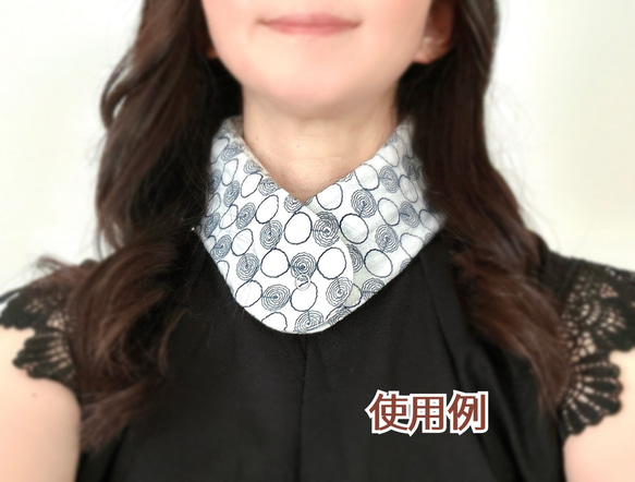 ネッククーラーカバー　アイスノン首もとひんやり氷結ベルトカバー　ダブルガーゼ　グレー花柄 3枚目の画像