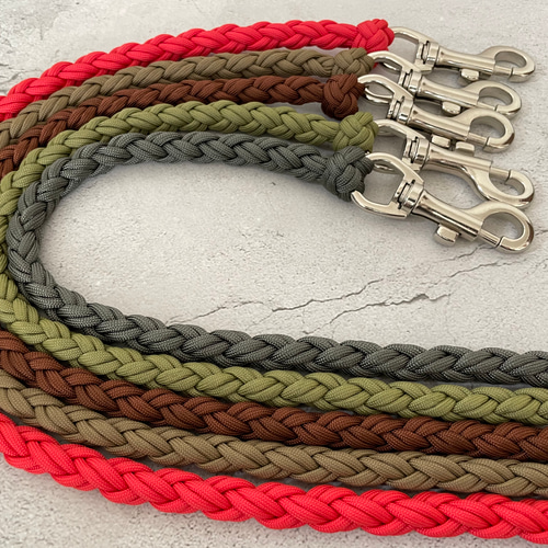 完成品】パラコード 8つ編み カフェリード 中型犬リード 大型犬リード
