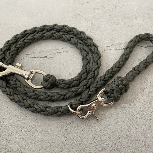 完成品】パラコード 8つ編み カフェリード 中型犬リード 大型犬リード