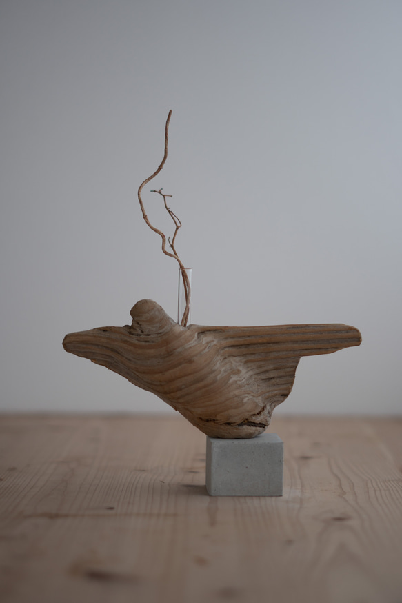 流木一輪挿し Cement S〔無塗装〕 no.43 一輪挿し・花瓶・花器 saisei 