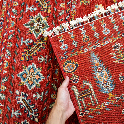 150×98cm【アフガニスタンガズニウール手織り絨毯】手織りギャッベ 150×98cm【アフガニスタンガズニウール手織りギャッベ