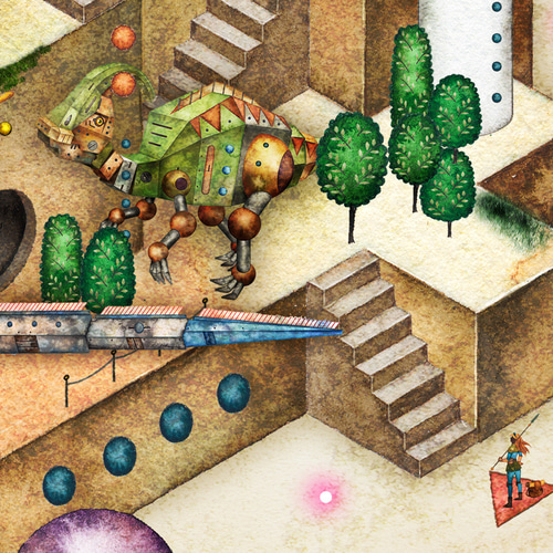 アートポスター『キカイ王国の迷宮』A3サイズ・A3ノビサイズ 絵画