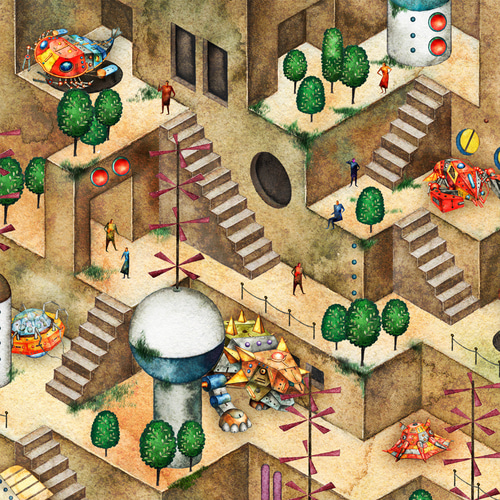 アートポスター『キカイ王国の迷宮』A3サイズ・A3ノビサイズ 絵画