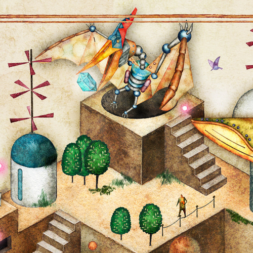 アートポスター『キカイ王国の迷宮』A3サイズ・A3ノビサイズ 絵画