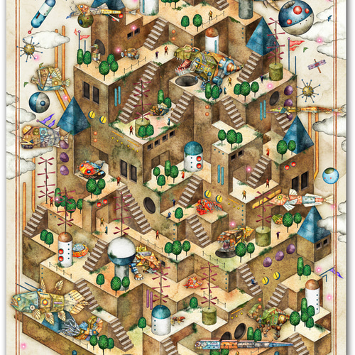 アートポスター『キカイ王国の迷宮』A3サイズ・A3ノビサイズ 絵画