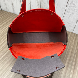 カラフルトートL　本革　レッド／チョコ　２色 3枚目の画像