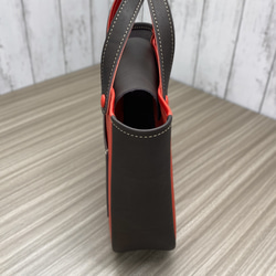 カラフルトートL　本革　レッド／チョコ　２色 8枚目の画像