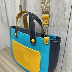 カラフルトートL　本革　レッド／チョコ　２色 14枚目の画像