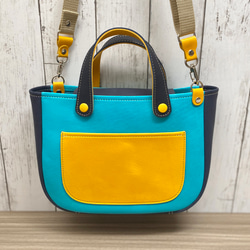 カラフルトートL　本革　レッド／チョコ　２色 15枚目の画像