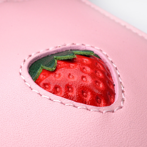 More Strawberries Collection】リール付きパスケース（赤いちご