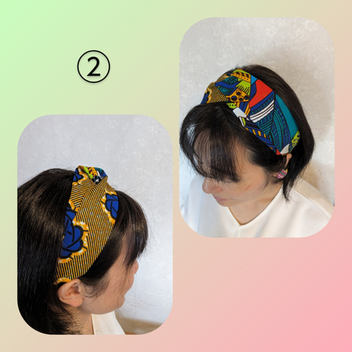 ちょっと細めのクロスヘアバンド ヘアターバン ヘアバンド