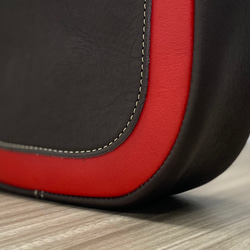 カラフルトートS　本革　レッド／チョコ　２色 6枚目の画像