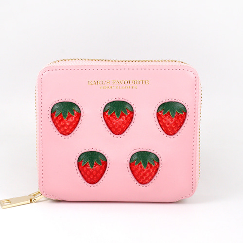 More Strawberries Collection】ラウンドファスナー2つ折り財布 More Strawberries Collection】ラウンドファスナー2つ折り財布