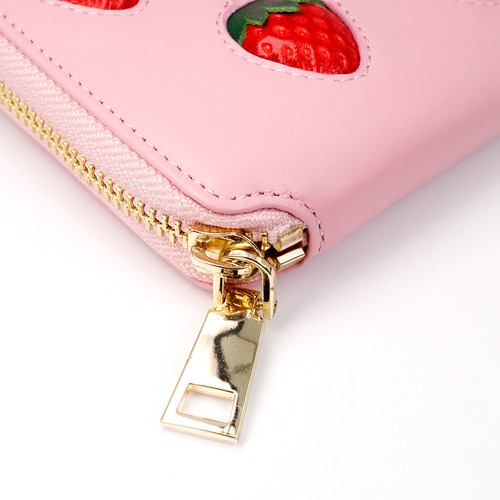 More Strawberries Collection】ラウンドファスナー2つ折り財布 More Strawberries Collection】ラウンドファスナー2つ折り財布