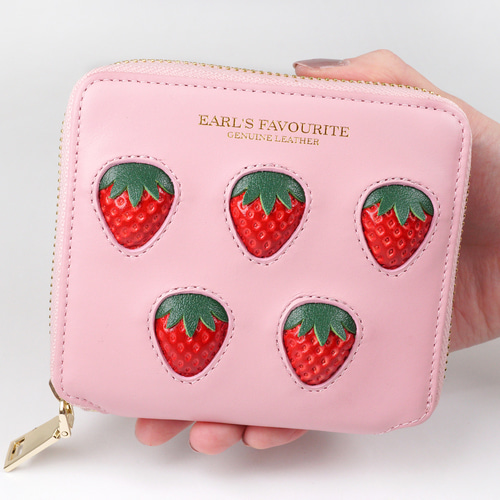 More Strawberries Collection】ラウンドファスナー2つ折り財布 More Strawberries Collection】ラウンドファスナー2つ折り財布