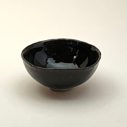 黒楽茶碗 0057 抹茶茶碗 手捻り 陶器 黒 手びねり 楽茶碗 半筒