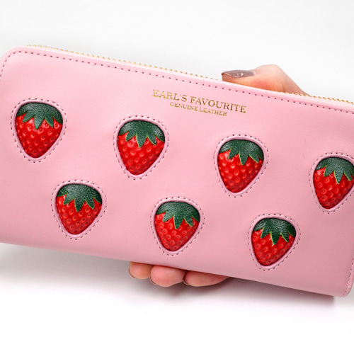 More Strawberries Collection】ラウンドファスナー長財布(赤 More Strawberries Collection】ラウンドファスナー長財布(赤