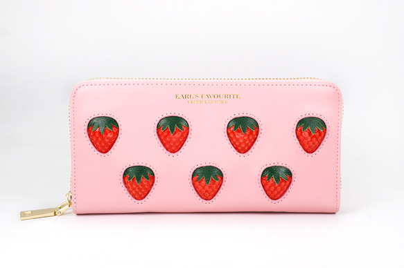 More Strawberries Collection】ラウンドファスナー長財布(赤 More Strawberries Collection】ラウンドファスナー長財布(赤