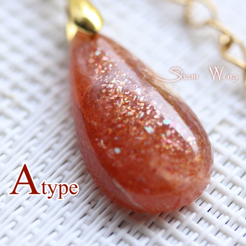 キラキラ✨️サンストーンネックレス 1本✩シンプル✿天然石