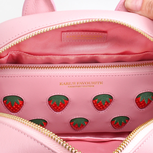 More Strawberries Collection】ミニボストンバッグ（赤いちご／ピンク