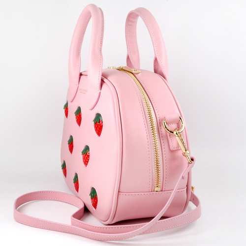 More Strawberries Collection】ミニボストンバッグ（赤いちご／ピンク