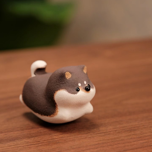 柴犬 黒柴 陶器 かわいい置き物 オブジェ インテリア だるま その他
