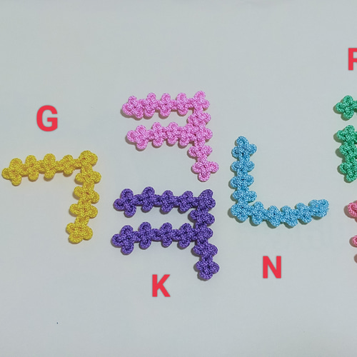 メドゥプ:韓国語,ハングル文字（子音）キーホルダー:飾り結び