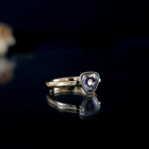 K18 YG/PT 『希少』トラピッチェ• スライス 天然ダイヤモンド リング