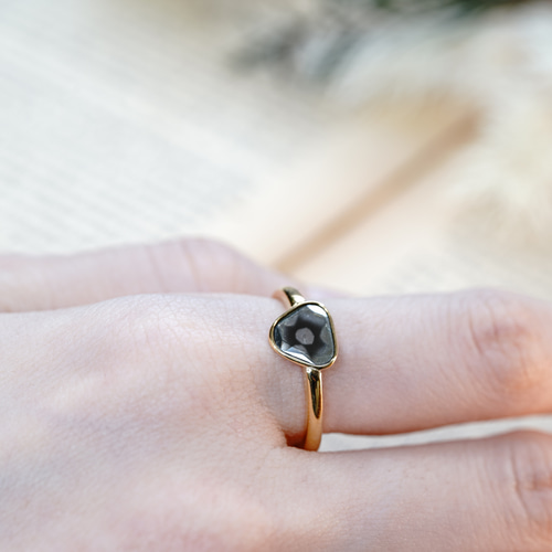 K18 YG/PT 『希少』トラピッチェ• スライス 天然ダイヤモンド リング