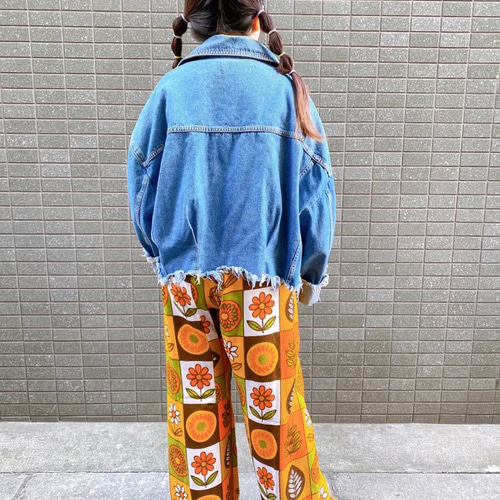 リメイクパンツ　古着 古着 ヴィンテージ vintage パンツ リメイク リメイクパンツ 花柄